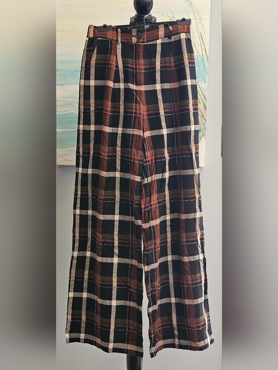 FRNCH Pants - FRNCH Straight Plaid Pants